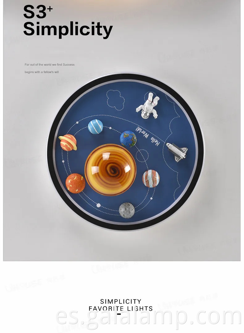 Lámpara de techo LED creativa de astronautas para niños de los niños